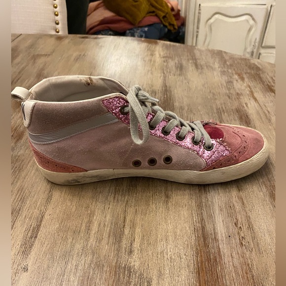 Rare Unicorn Pink Red Glitter Golden Goose Midstars Size 40 - Picture 2 of 7